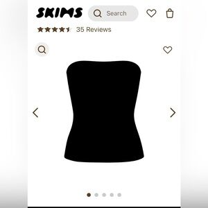 New in Bag - Skims Tube Top - Size XS - Black